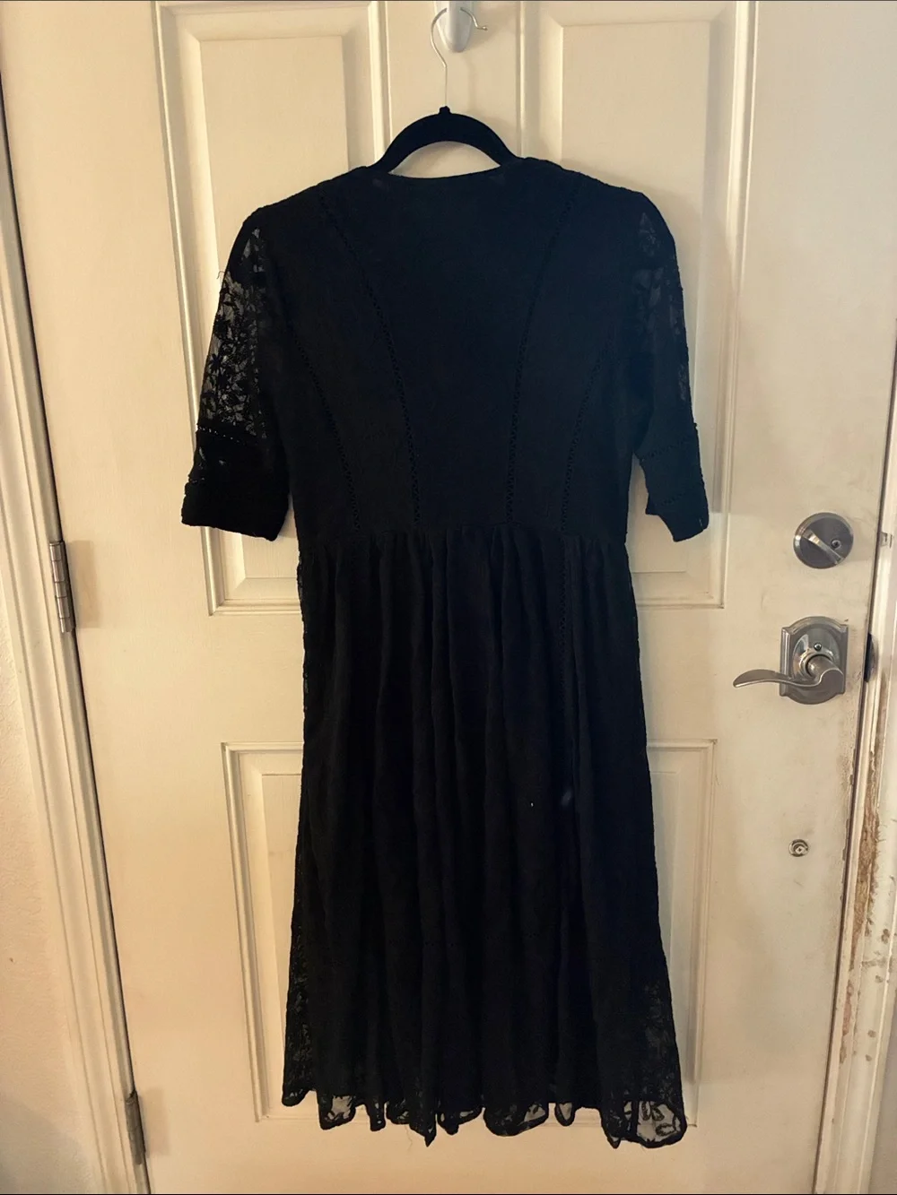 Free People Black Lace V-Neck Cocktail Dress